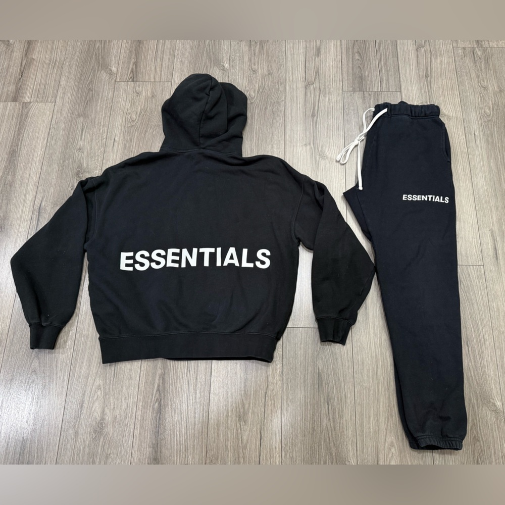 Fear of God Essentials Hoodie & Pants Sweatsuit‎ Black First Collection (RARE) M